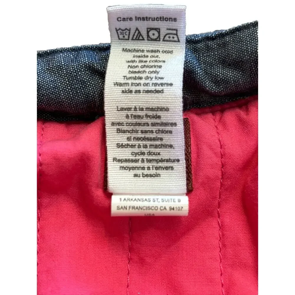 Tea Collection Chambray Blue Lightweight Puffer Vest Ruffle Detail Girls Size 8